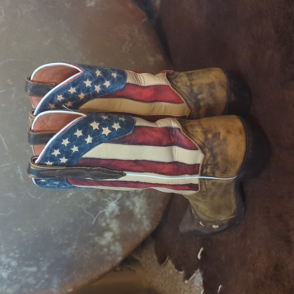 DAN POST DP3586 Liberty American Flag leather cowgirl western boots snip toe 9.5 - Picture 5 of 16